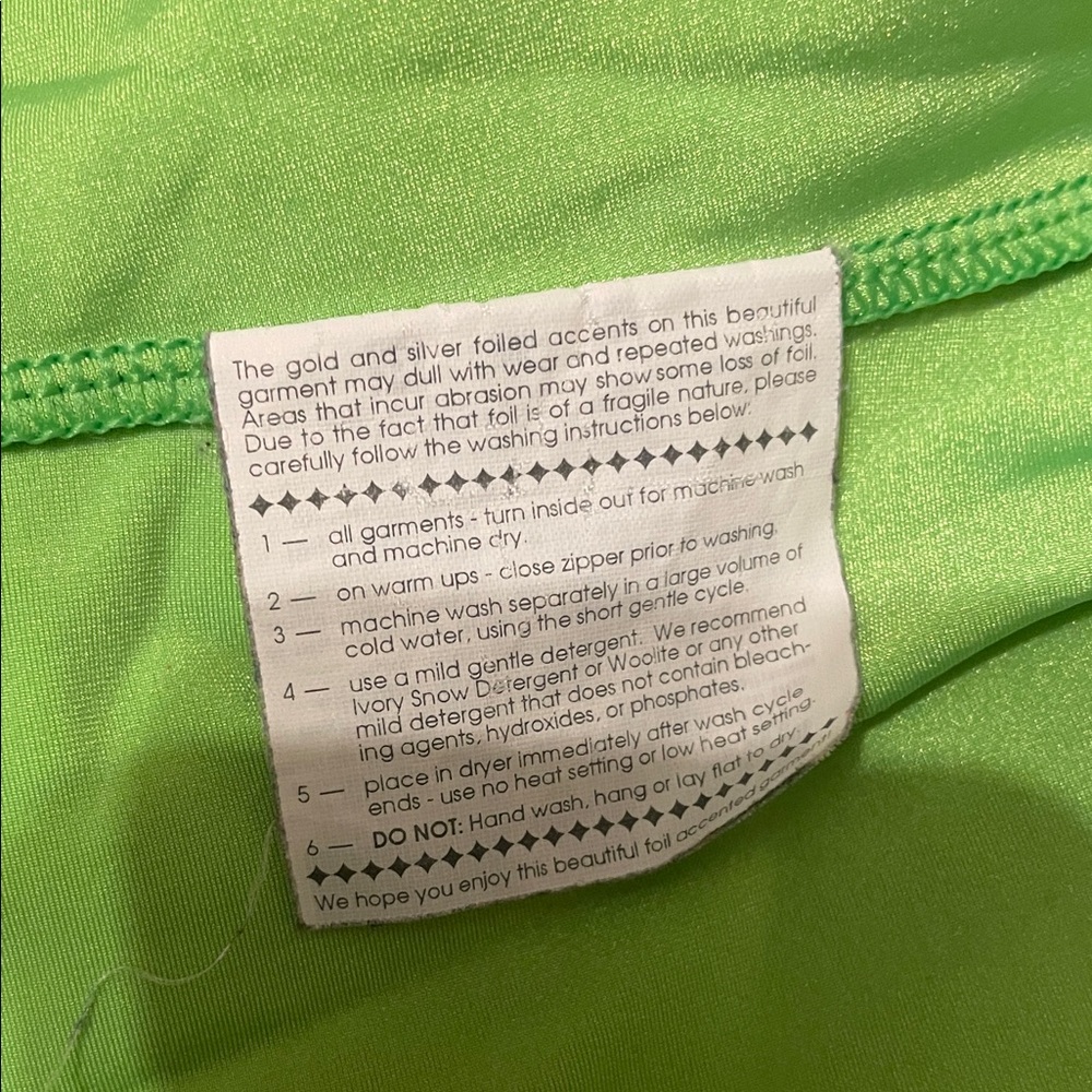 GK NEON GREEN SHIMMERING LEOTARD!Size: adult Medium! - Picture 11 of 14